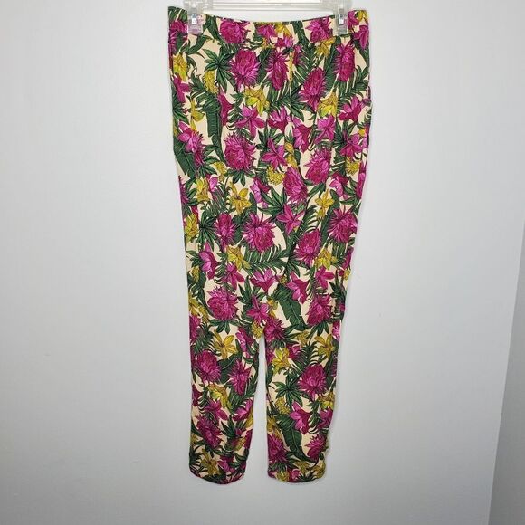 H&M tropical beach pants floral viscose joggers with pockets 6 - Picture 2 of 7